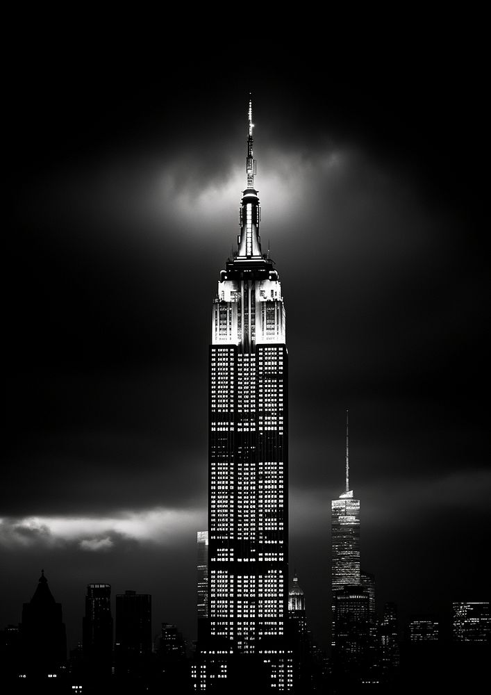 A empire state building architecture landmark tower. AI generated Image by rawpixel.