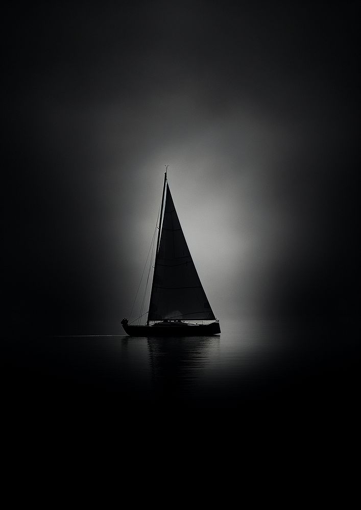 A sailing boat silhouette sailboat vehicle. AI generated Image by rawpixel.