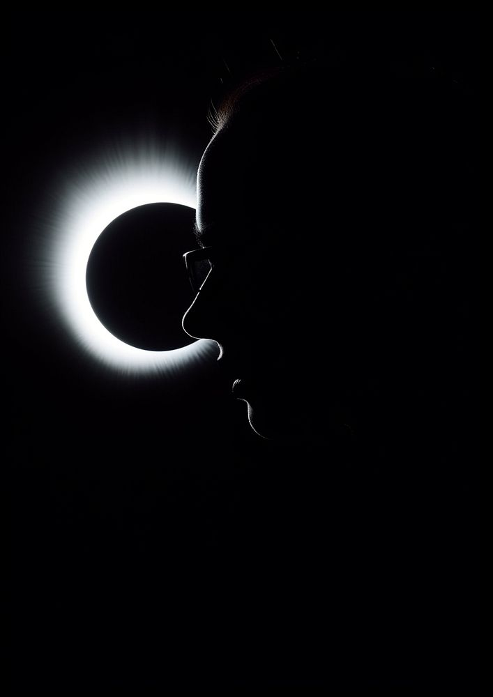 A solar eclipse silhouette astronomy night. AI generated Image by rawpixel.