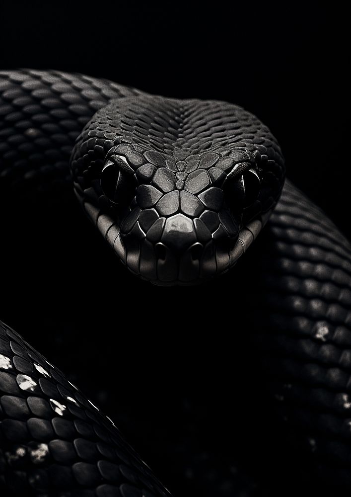 A snake black reptile animal. AI generated Image by rawpixel.