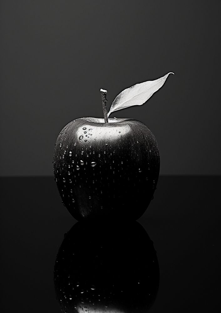 An apple fruit black plant. AI generated Image by rawpixel.