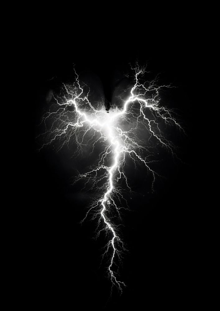 Lightning in a heart shape thunderstorm abstract nature. AI generated Image by rawpixel.