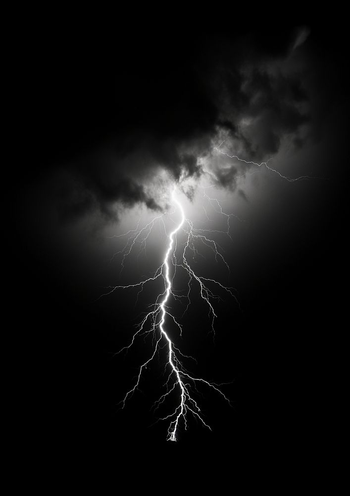 Lightning and the rainbow thunderstorm abstract outdoors. AI generated Image by rawpixel.