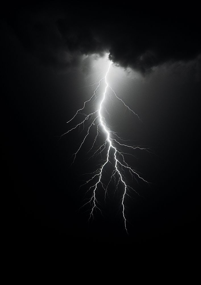 Lightning on the twoer thunderstorm outdoors nature. AI generated Image by rawpixel.