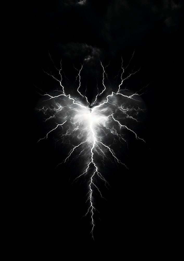 Lightning heart shape thunderstorm outdoors Premium Photo rawpixel