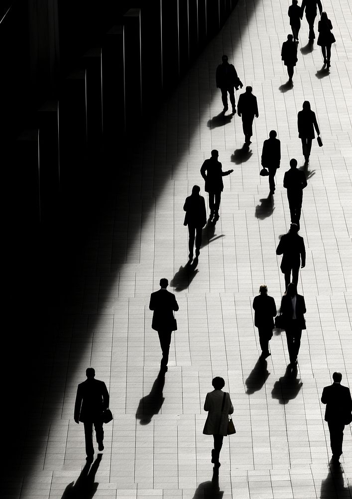 People walking architecture silhouette motion. AI generated Image by rawpixel.