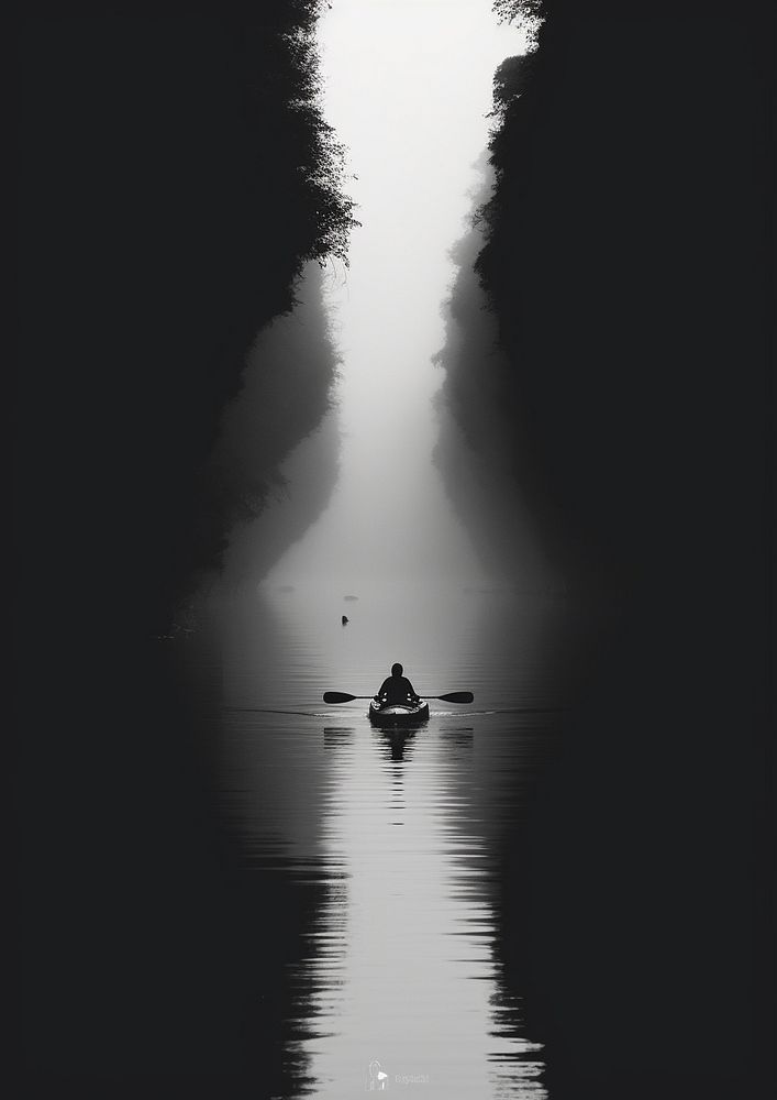 People kayaking in the river outdoors vehicle nature. AI generated Image by rawpixel.