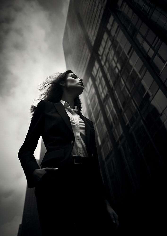 Working woman in the city photography portrait motion. AI generated Image by rawpixel.