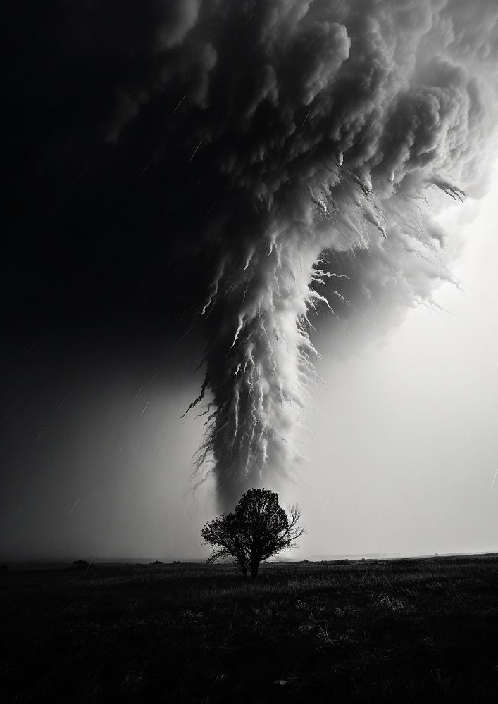 Tornado and lightning outdoors nature motion. AI generated Image by rawpixel.
