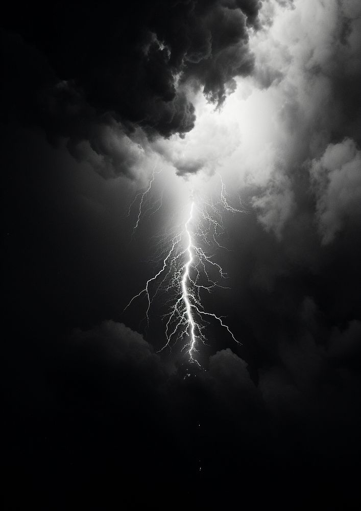 Tornado and lightning thunderstorm outdoors nature. AI generated Image by rawpixel.