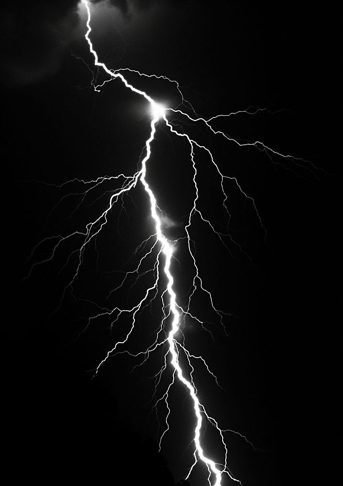The lightning thunderstorm outdoors nature. AI generated Image by rawpixel.