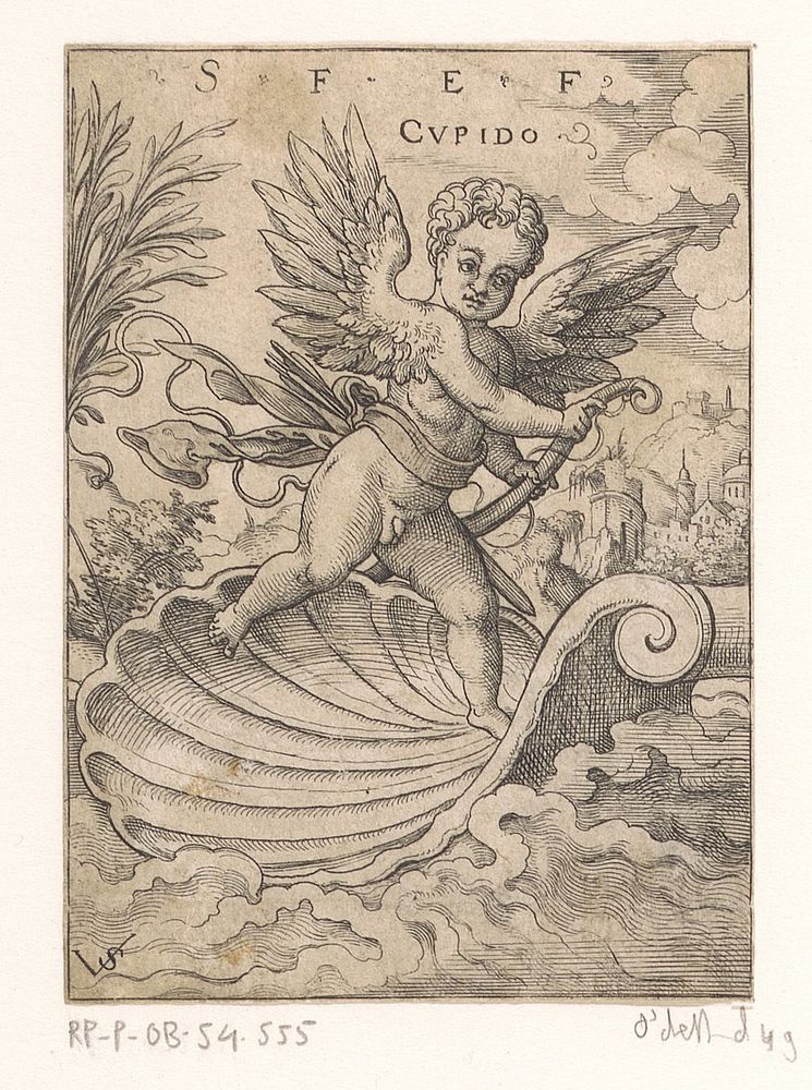 Amor op zee (1524 - 1562) by Virgilius Solis