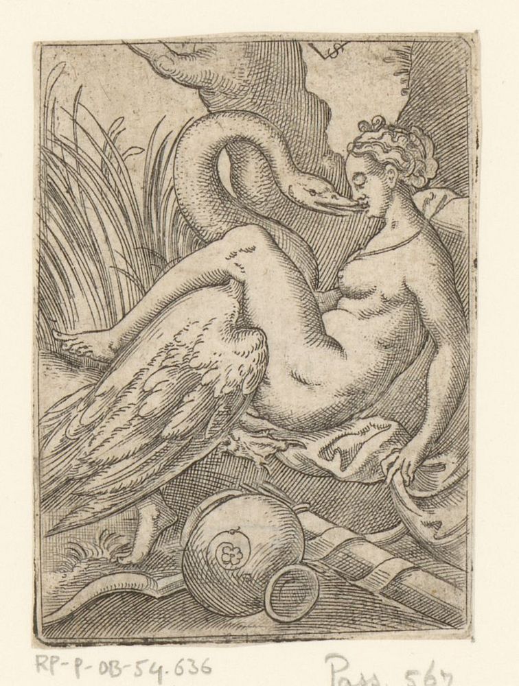 Leda en de zwaan (1524 - 1562) by Virgilius Solis