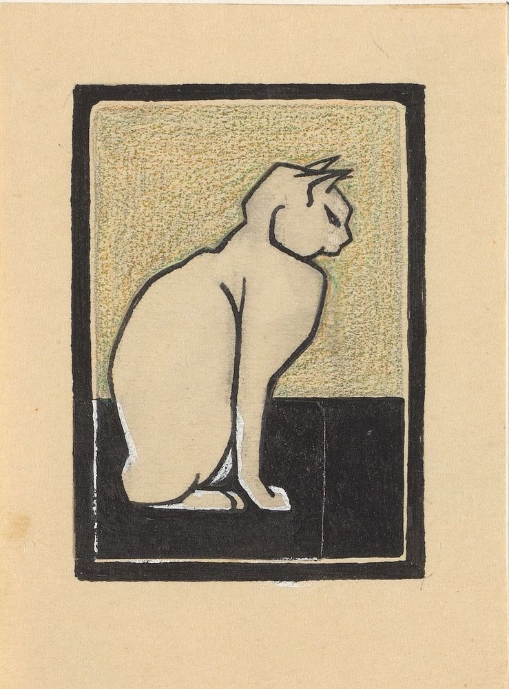 Zittende kat (1887 - 1924) by Julie de Graag