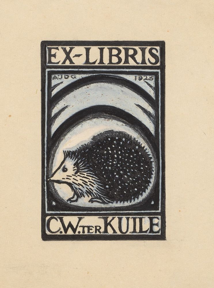 Ontwerp voor een ex libris van C.W. ter Kuile (1923) by Julie de Graag