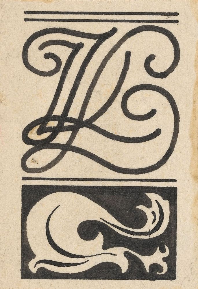 Vignet van Uitgeversmaatschappij L.J. Veen (c. 1890 - c. 1930) by anonymous