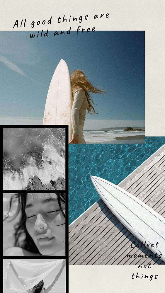Aesthetic Summer photo collage psd