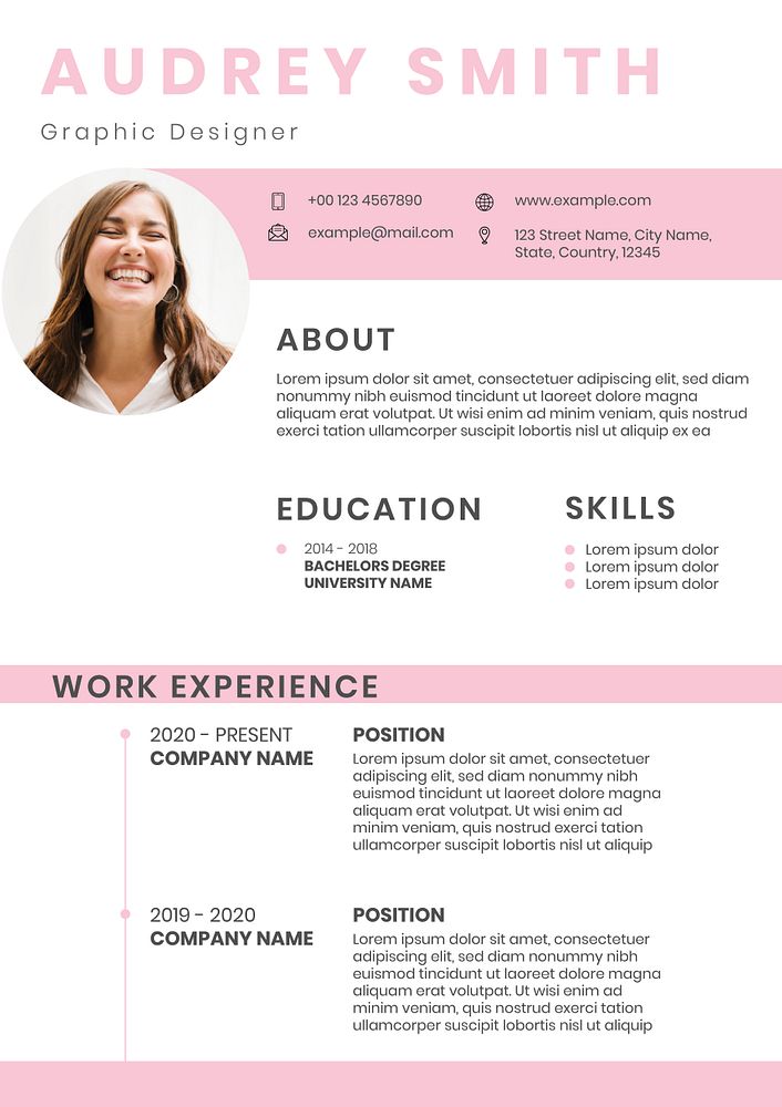 CV/Resume Word Doc, free template for professional designers