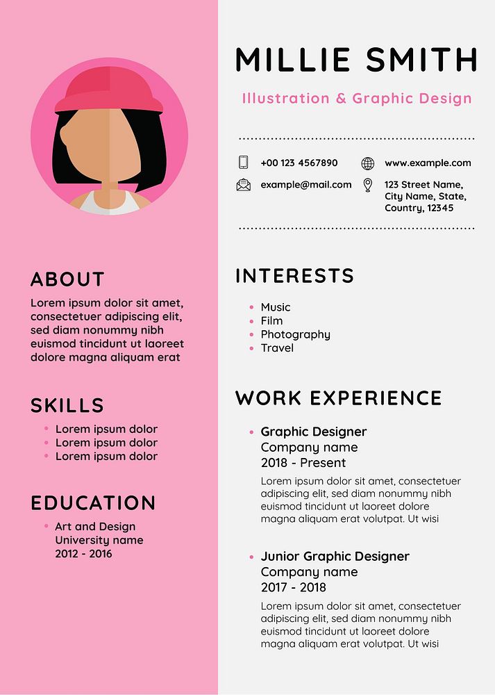 Word resume/CV template free, simple easy to edit professional creative curriculum vitae