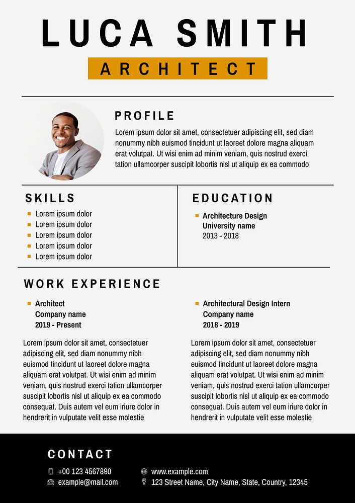Word resume/cv template, free simple easy to edit professional creative curriculum vitae