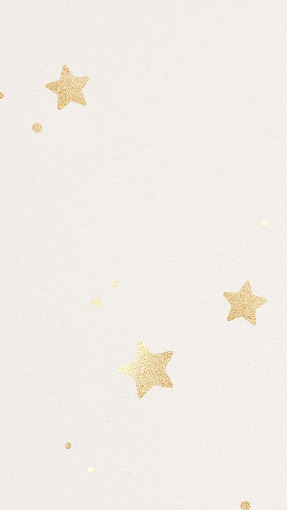 Gold star phone wallpaper, beige background