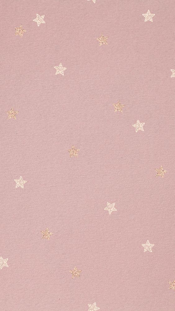 Pink iPhone wallpaper, gold star background