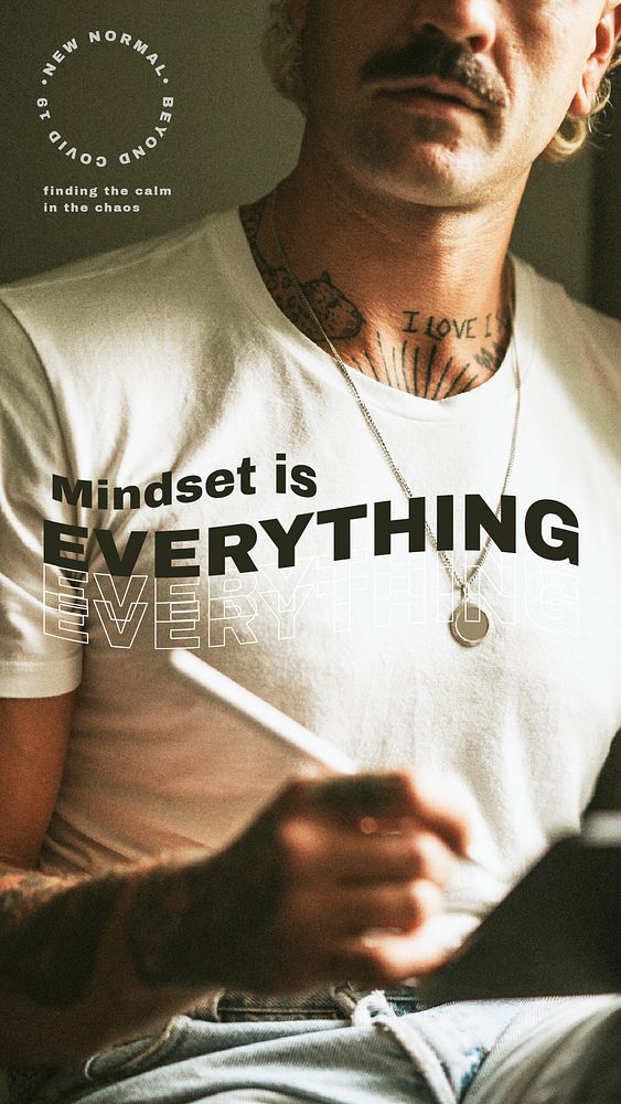 Mindset is everything template psd social distancing attitude