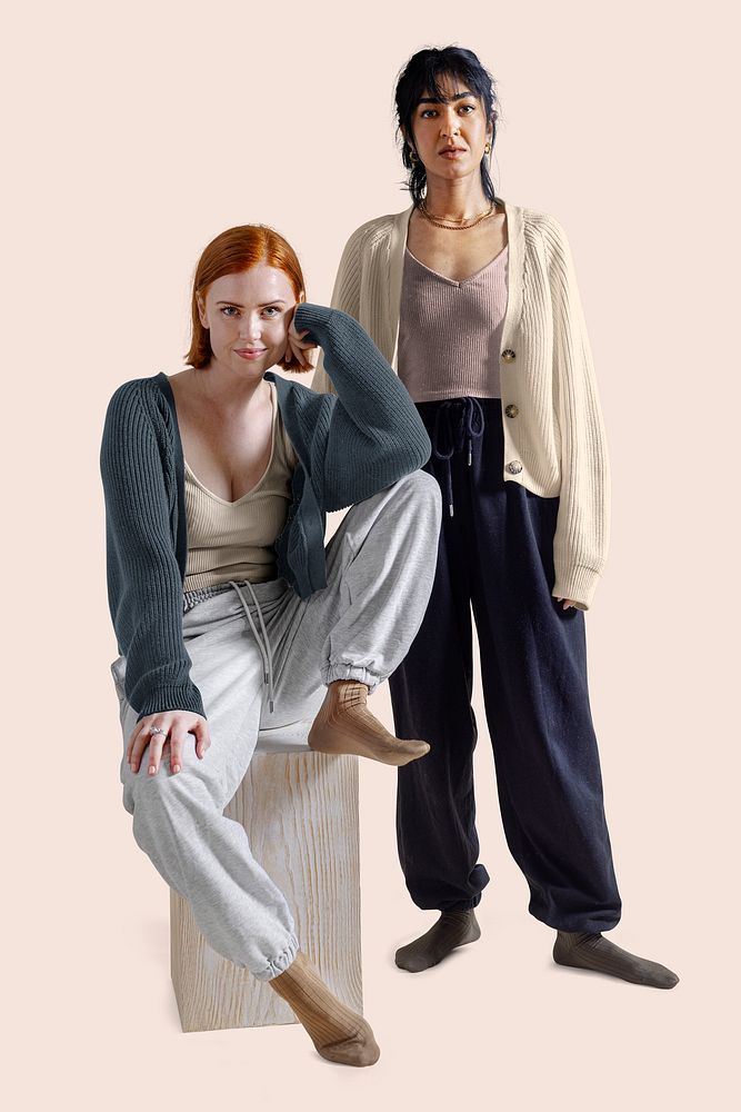 Women wearing monotone loungewear