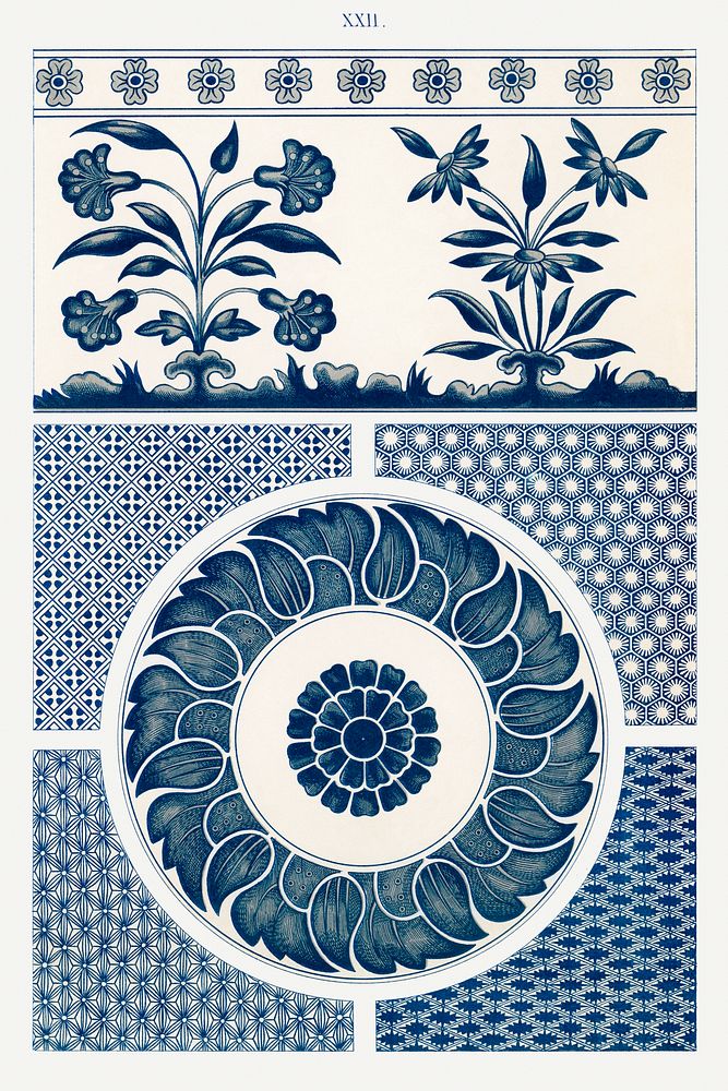 Flower pattern, Examples of Chinese Ornament selected from objects in the South Kensington Museum and other collections by…