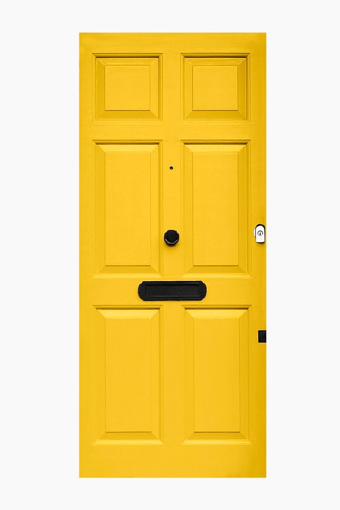 Yellow panel door clipart, modern house entrance