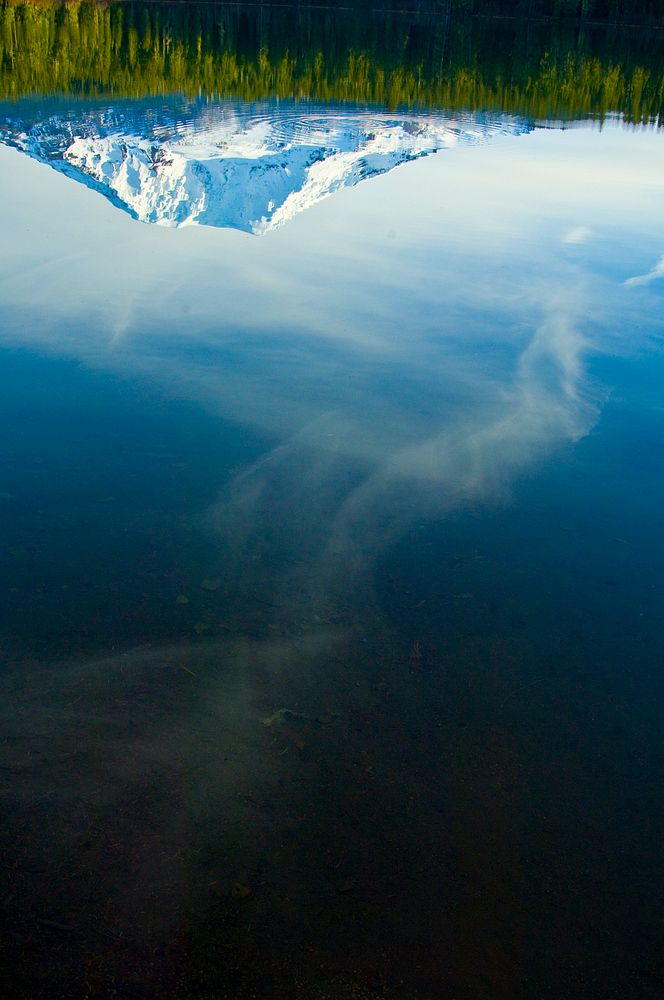 TAKHLAKH LAKE AND MT ADAMS REFLECTION-GIFFORD PINCHOTReflection of Mt Adams and Cloud in Takhlakh Lake- Gifford Pinchot…