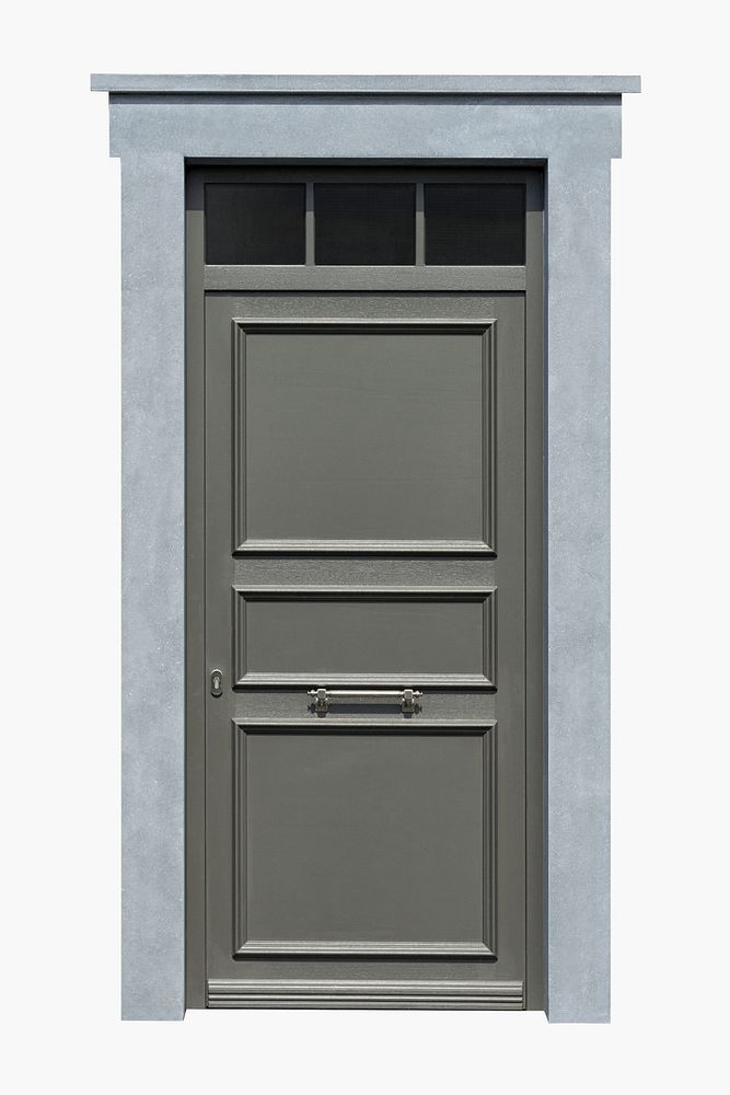 Modern door clipart, house entrance psd