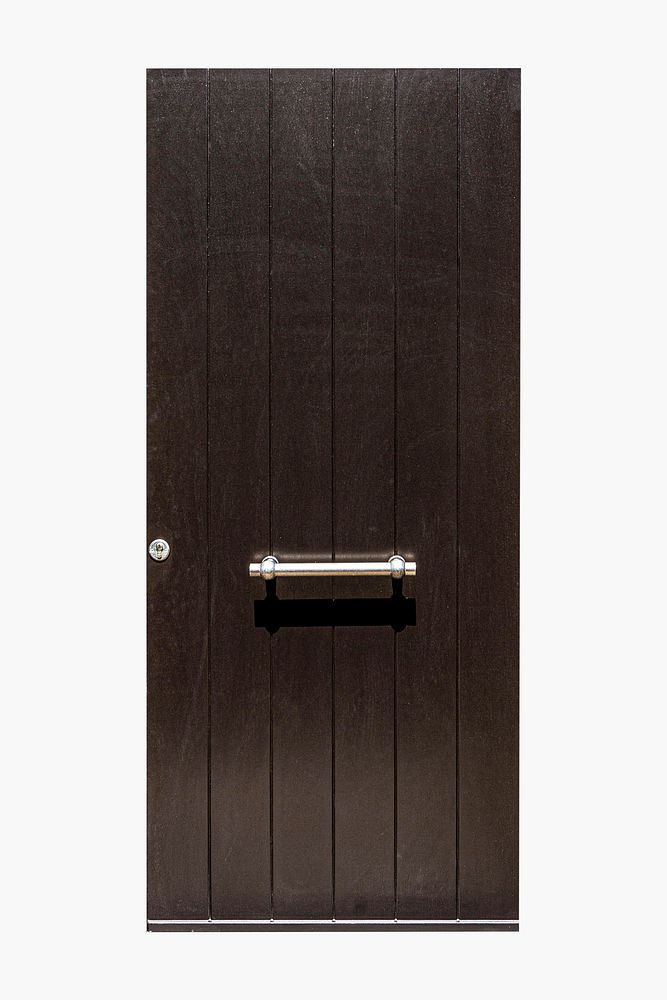 Wooden house door clipart, brown modern interior psd