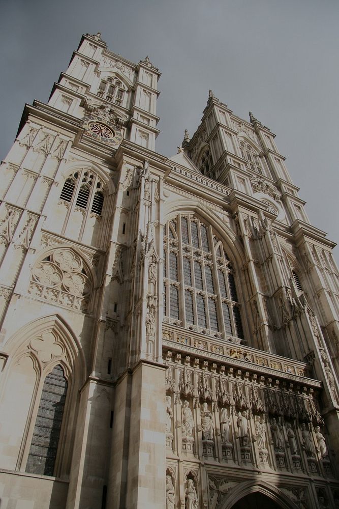 Historical religious architecture facade, London, United Kingdom. Free public domain CC0 image.