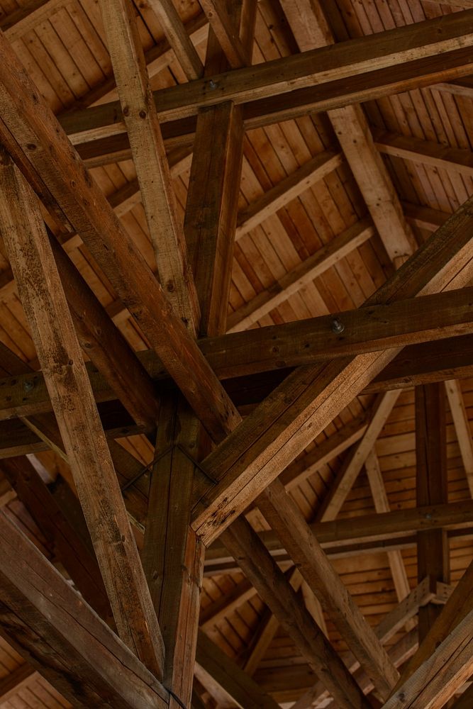 Wooden roof building structure. Free public domain CC0 photo.