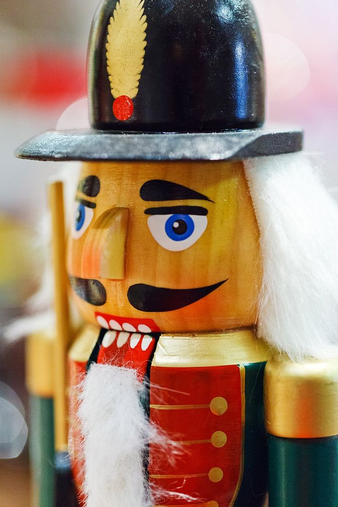 Nutcracker figurine face. Free public domain CC0 photo.