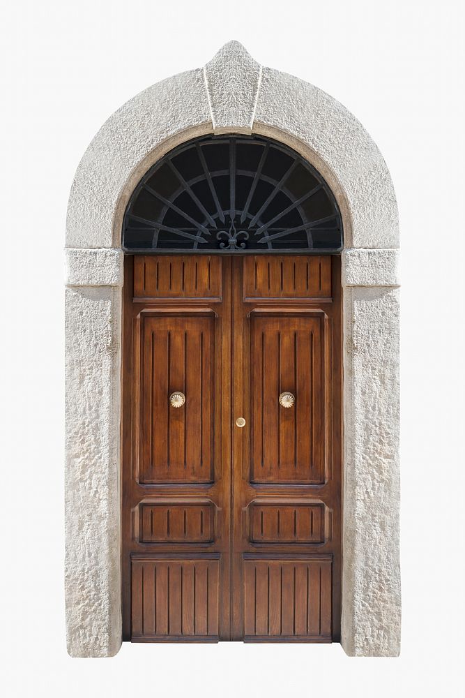 Wooden door clipart, barrel vault entrance