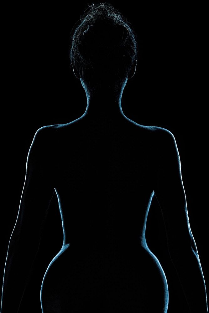 Silhouette of female body. Free public domain CC0 photo.