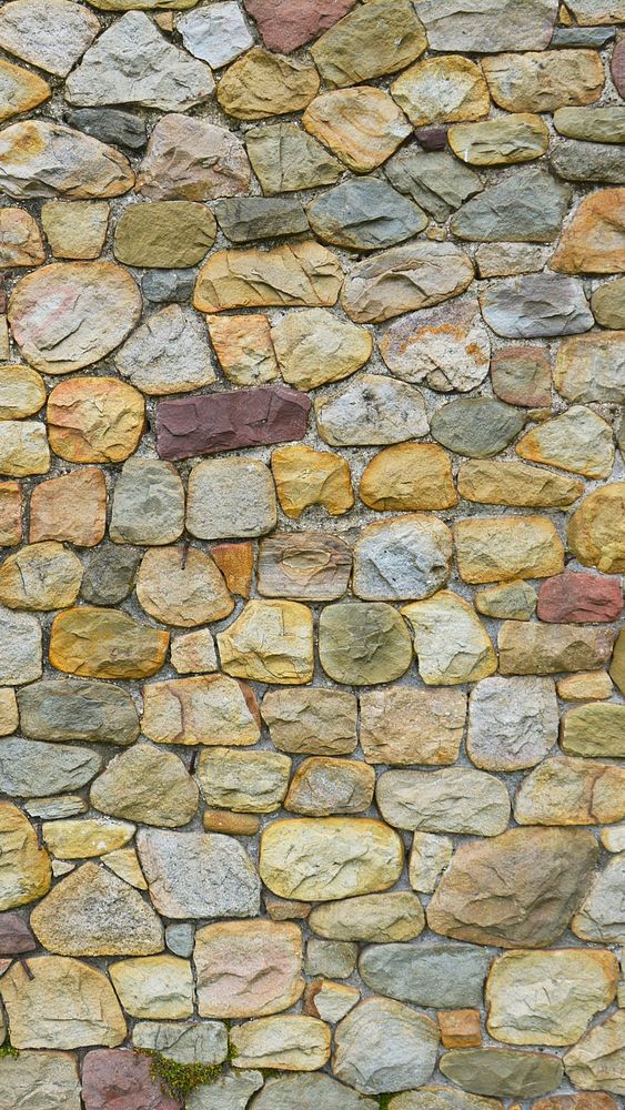 Cobblestones wall texture phone wallpaper, abstract background