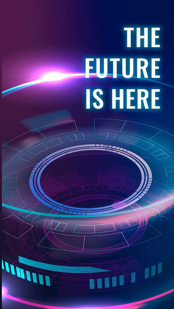 Future is here template psd AI technology social media story