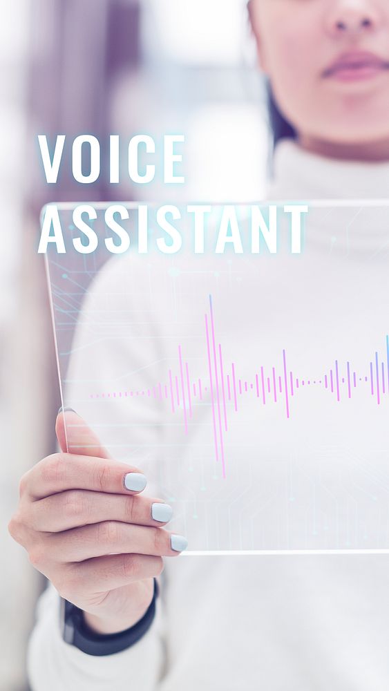 Virtual voice assistant template psd disruptive technology social media story