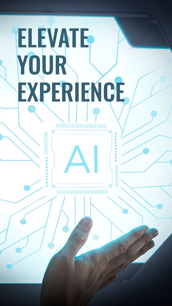 Elevate your experience template psd AI technology social media story