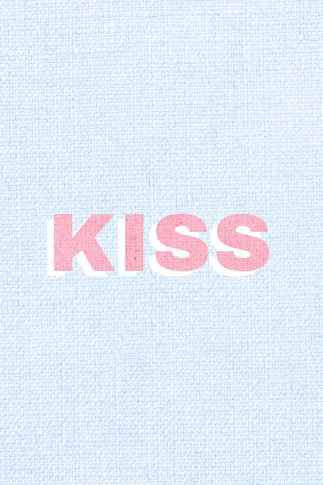 Psd Kiss love word typography 
