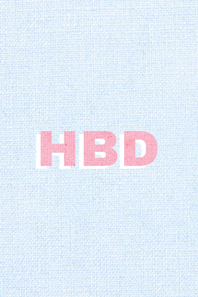 Pink hbd word psd typography
