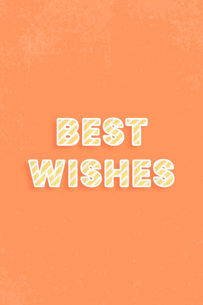 Best wishes message template diagonal stripe font typography