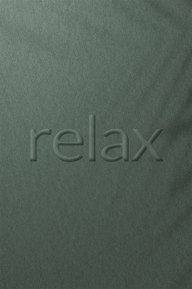 Relax word embossed font typography psd