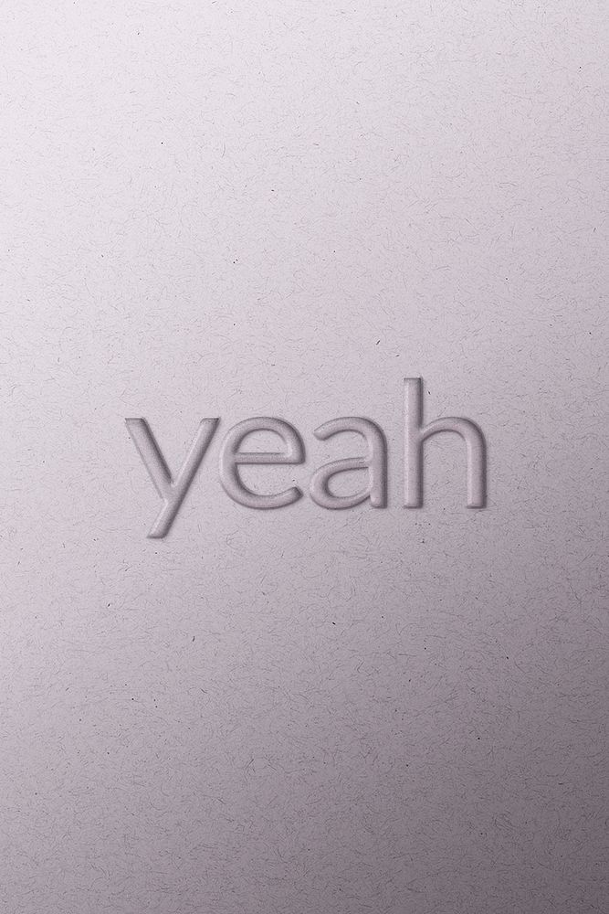 Yeah emboss typography psd on paper texture