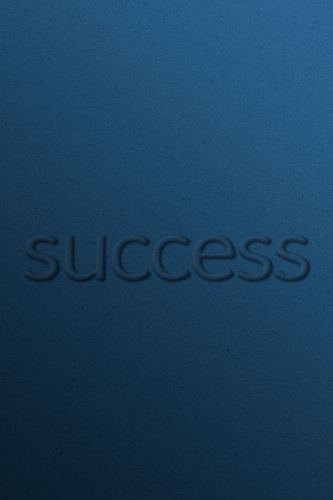Success emboss typography psd on paper texture