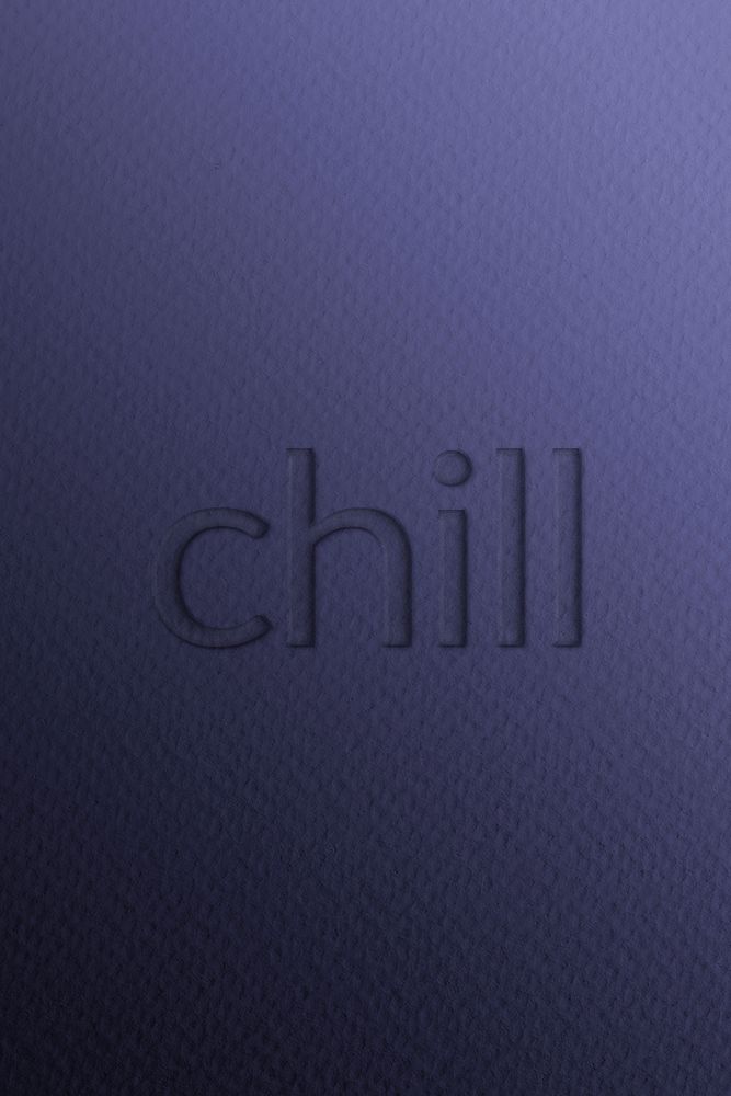 Chill emboss typography psd on paper texture
