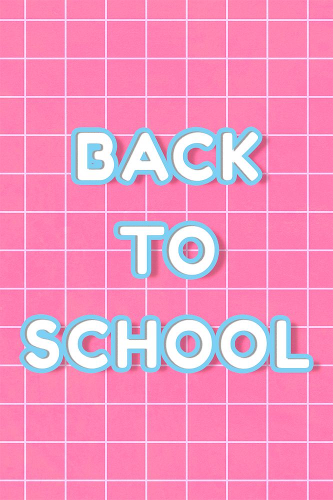 Miami psd font back to school typography on grid background